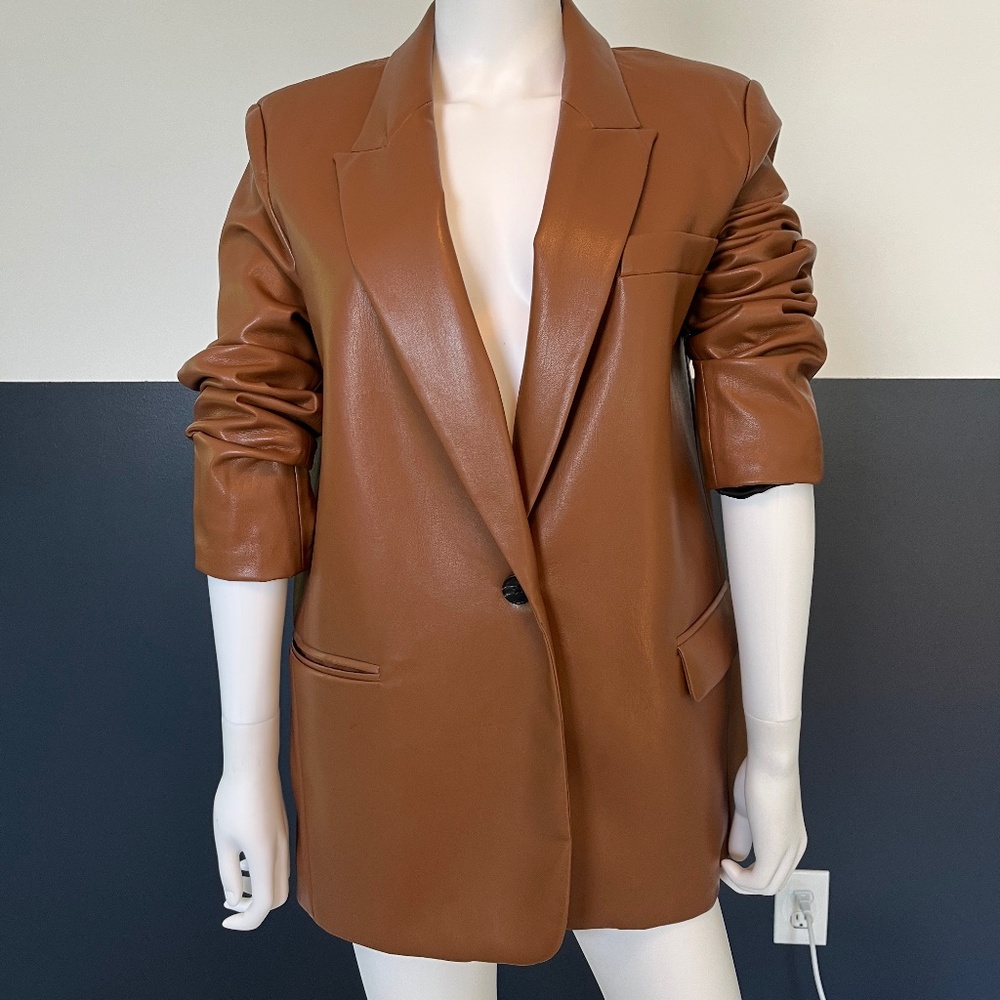 Pleather camel color jacket